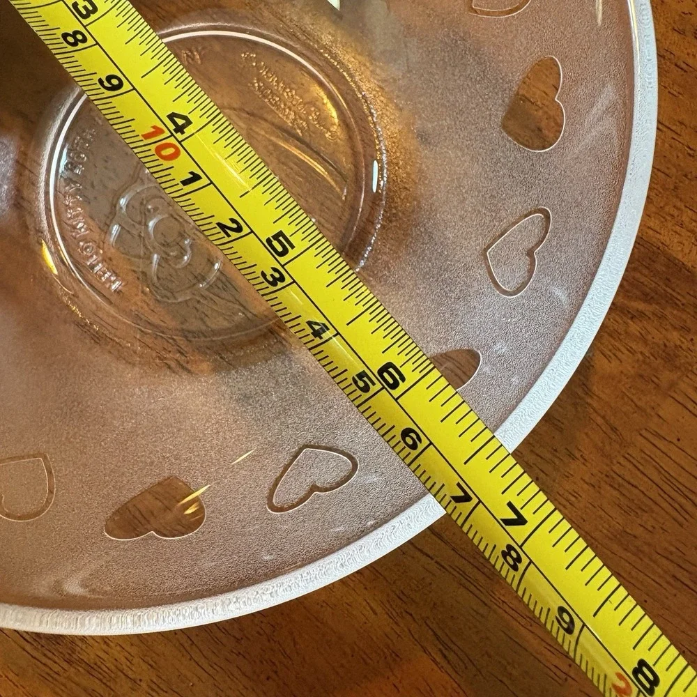 Hello Kitty‎ 40th Anniversary Frosted Glass Bowl With Heart Design RARE!